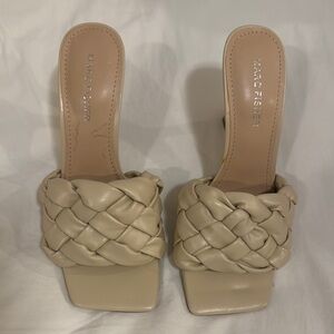 Marc Fisher Beige Braided Sandals